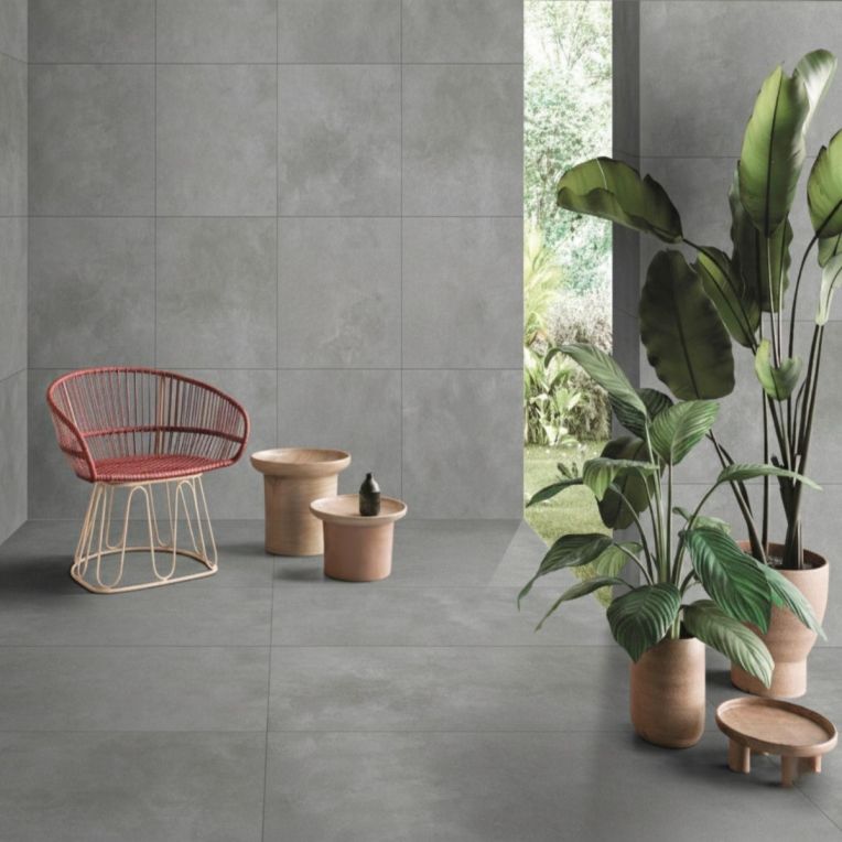 Concrete Silver Matt Porcelain Wall and Floor Tile
